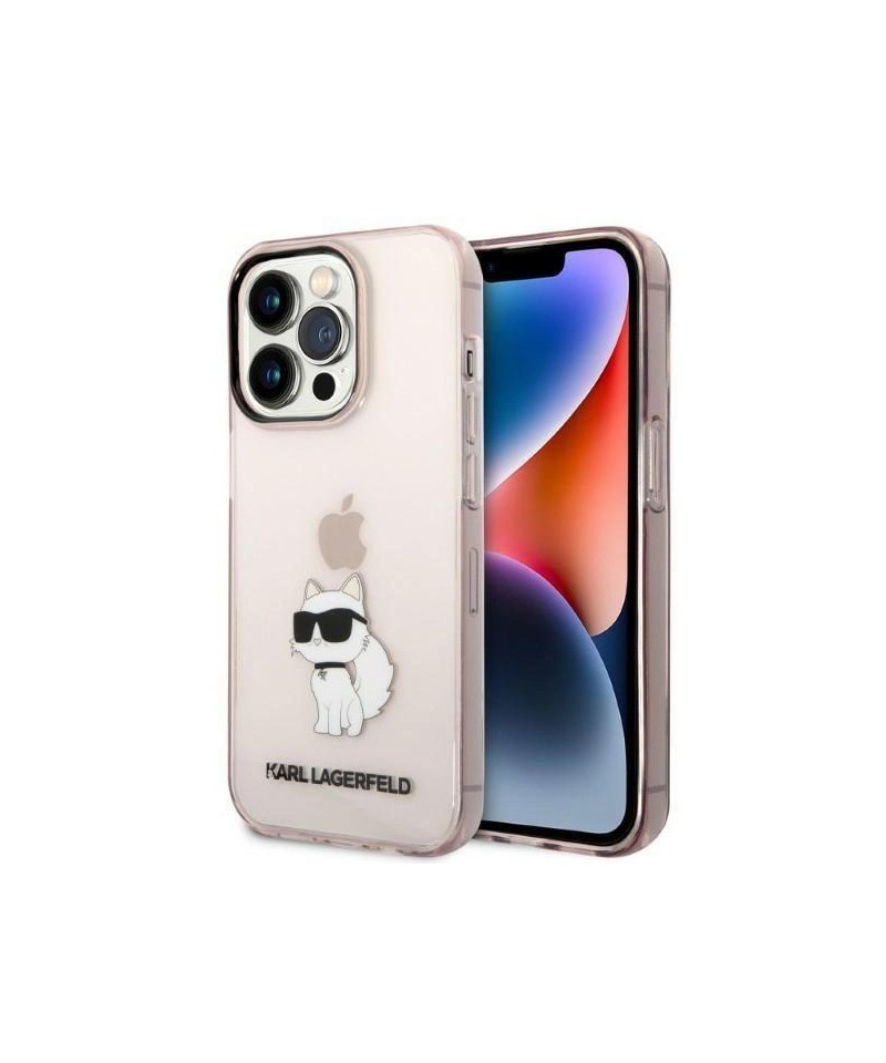 Karl Lagerfeld Ikonik Choupette case for iPhone 14 Pro Max - pink
