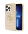 Guess GUHCP14LHG4SGD case for iPhone 14 Pro - gold Glitter Script Big 4G