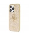 Guess GUHCP14LHG4SGD case for iPhone 14 Pro - gold Glitter Script Big 4G