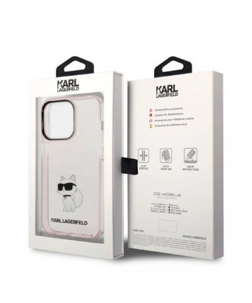 Karl Lagerfeld Ikonik Choupette case for iPhone 14 Pro Max - pink