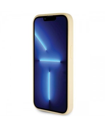 Guess GUHCP14LHG4SGD case for iPhone 14 Pro - gold Glitter Script Big 4G