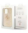 Guess GUHCP14LHG4SGD case for iPhone 14 Pro - gold Glitter Script Big 4G