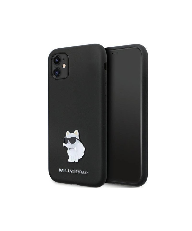 Karl Lagerfeld KLHCN61SMHCNPK case for iPhone 11 / Xr - black Silicone C Metal Pin