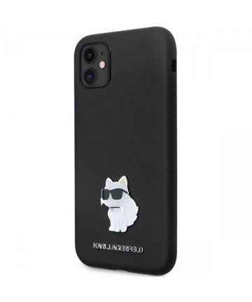 Karl Lagerfeld KLHCN61SMHCNPK case for iPhone 11 / Xr - black Silicone C Metal Pin