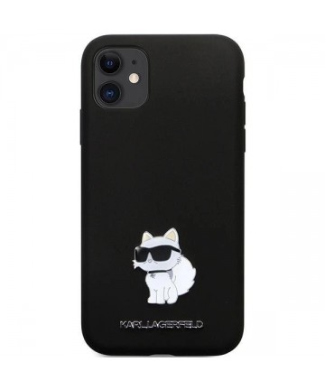 Karl Lagerfeld KLHCN61SMHCNPK case for iPhone 11 / Xr - black Silicone C Metal Pin