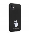 Karl Lagerfeld KLHCN61SMHCNPK case for iPhone 11 / Xr - black Silicone C Metal Pin