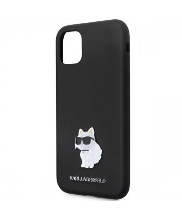 Karl Lagerfeld KLHCN61SMHCNPK case for iPhone 11 / Xr - black Silicone C Metal Pin