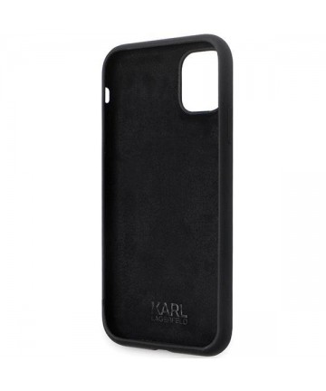 Karl Lagerfeld KLHCN61SMHCNPK case for iPhone 11 / Xr - black Silicone C Metal Pin