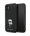 Karl Lagerfeld KLHCN61SMHKNPK case for iPhone 11 / Xr - black Silicone Ikonik Metal Pin