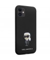 Karl Lagerfeld KLHCN61SMHKNPK case for iPhone 11 / Xr - black Silicone Ikonik Metal Pin