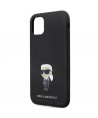 Karl Lagerfeld KLHCN61SMHKNPK case for iPhone 11 / Xr - black Silicone Ikonik Metal Pin