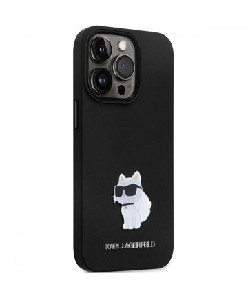 Karl Lagerfeld KLHCP13LSMHCNPK case for iPhone 13 Pro / 13 - black Silicone C Metal Pin