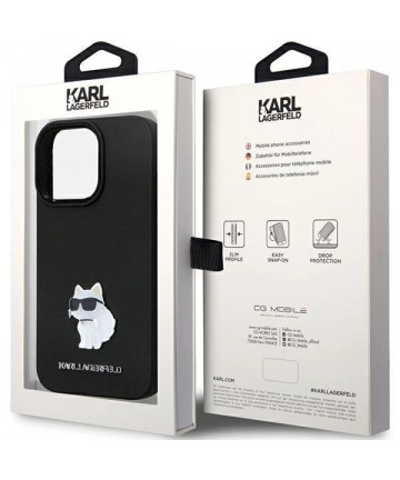 Karl Lagerfeld KLHCP13LSMHCNPK case for iPhone 13 Pro / 13 - black Silicone C Metal Pin