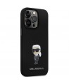 Karl Lagerfeld KLHCP13LSMHKNPK case for iPhone 13 Pro / 13 - black Silicone Ikonik Metal Pin