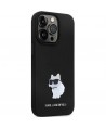 Karl Lagerfeld KLHCP14LSMHCNPK case for iPhone 14 Pro - black Silicone C Metal Pin