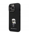 Karl Lagerfeld KLHCP14LSMHKNPK case for iPhone 14 Pro - black Silicone Ikonik Metal Pin