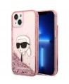 Karl Lagerfeld Glitter Karl's Head case for iPhone 14 Plus - pink