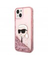 Karl Lagerfeld Glitter Karl's Head case for iPhone 14 Plus - pink