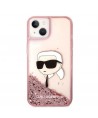 Karl Lagerfeld Glitter Karl's Head case for iPhone 14 Plus - pink