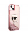 Karl Lagerfeld Glitter Karl's Head case for iPhone 14 Plus - pink