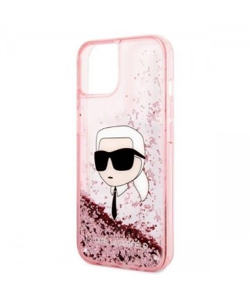 Karl Lagerfeld Glitter Karl's Head case for iPhone 14 Plus - pink