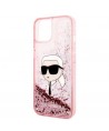 Karl Lagerfeld Glitter Karl's Head case for iPhone 14 Plus - pink