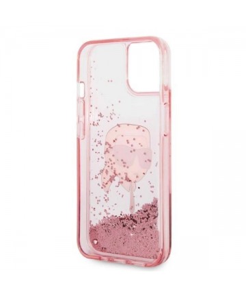 Karl Lagerfeld Glitter Karl's Head case for iPhone 14 Plus - pink