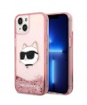 Karl Lagerfeld Glitter Choupette Head case for iPhone 14 Plus - pink