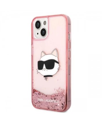 Karl Lagerfeld Glitter Choupette Head case for iPhone 14 Plus - pink