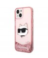 Karl Lagerfeld Glitter Choupette Head case for iPhone 14 Plus - pink