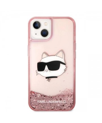 Karl Lagerfeld Glitter Choupette Head case for iPhone 14 Plus - pink