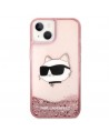 Karl Lagerfeld Glitter Choupette Head case for iPhone 14 Plus - pink