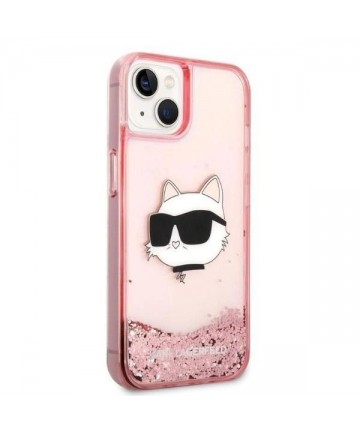 Karl Lagerfeld Glitter Choupette Head case for iPhone 14 Plus - pink
