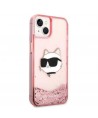 Karl Lagerfeld Glitter Choupette Head case for iPhone 14 Plus - pink