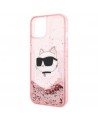 Karl Lagerfeld Glitter Choupette Head case for iPhone 14 Plus - pink