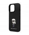 Karl Lagerfeld KLHCP14XSMHKNPK case for iPhone 14 Pro Max 6.7" - black Silicone Ikonik Metal Pin
