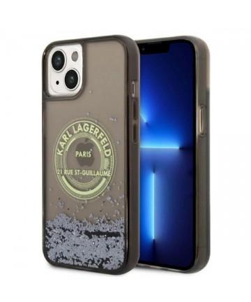 Karl Lagerfeld Liquid Glitter RSG case for iPhone 14 Plus - black