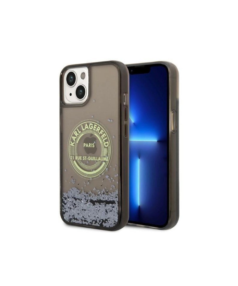 Karl Lagerfeld Liquid Glitter RSG case for iPhone 14 Plus - black