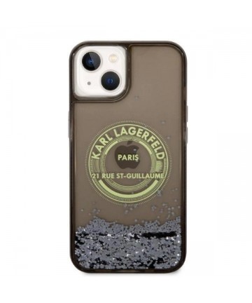 Karl Lagerfeld Liquid Glitter RSG case for iPhone 14 Plus - black
