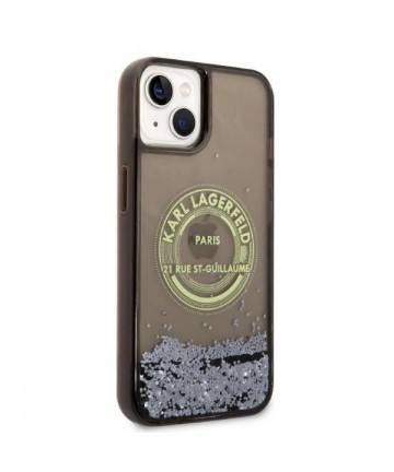 Karl Lagerfeld Liquid Glitter RSG case for iPhone 14 Plus - black