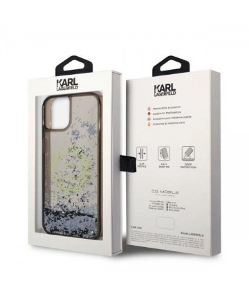 Karl Lagerfeld Liquid Glitter RSG case for iPhone 14 Plus - black