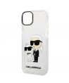 Karl Lagerfeld Glitter Karl&Choupette case for iPhone 14 Plus - transparent