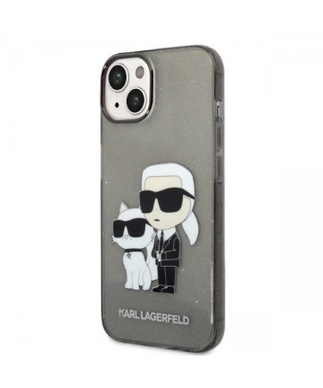 Karl Lagerfeld Glitter Karl&Choupette case for iPhone 14 Plus - black