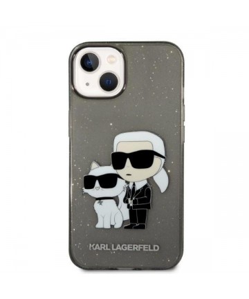 Karl Lagerfeld Glitter Karl&Choupette case for iPhone 14 Plus - black