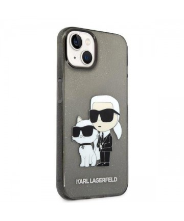 Karl Lagerfeld Glitter Karl&Choupette case for iPhone 14 Plus - black