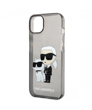 Karl Lagerfeld Glitter Karl&Choupette case for iPhone 14 Plus - black