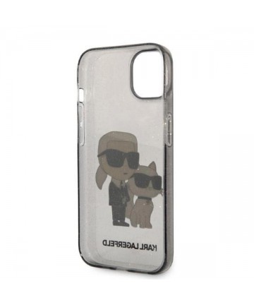 Karl Lagerfeld Glitter Karl&Choupette case for iPhone 14 Plus - black