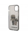 Karl Lagerfeld Glitter Karl&Choupette case for iPhone 14 Plus - black
