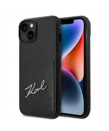 Karl Lagerfeld Signature Logo Cardslot case for iPhone 14 Plus - black