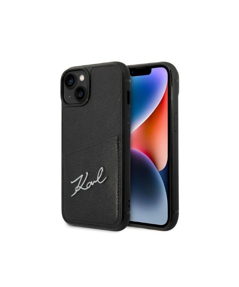 Karl Lagerfeld Signature Logo Cardslot case for iPhone 14 Plus - black